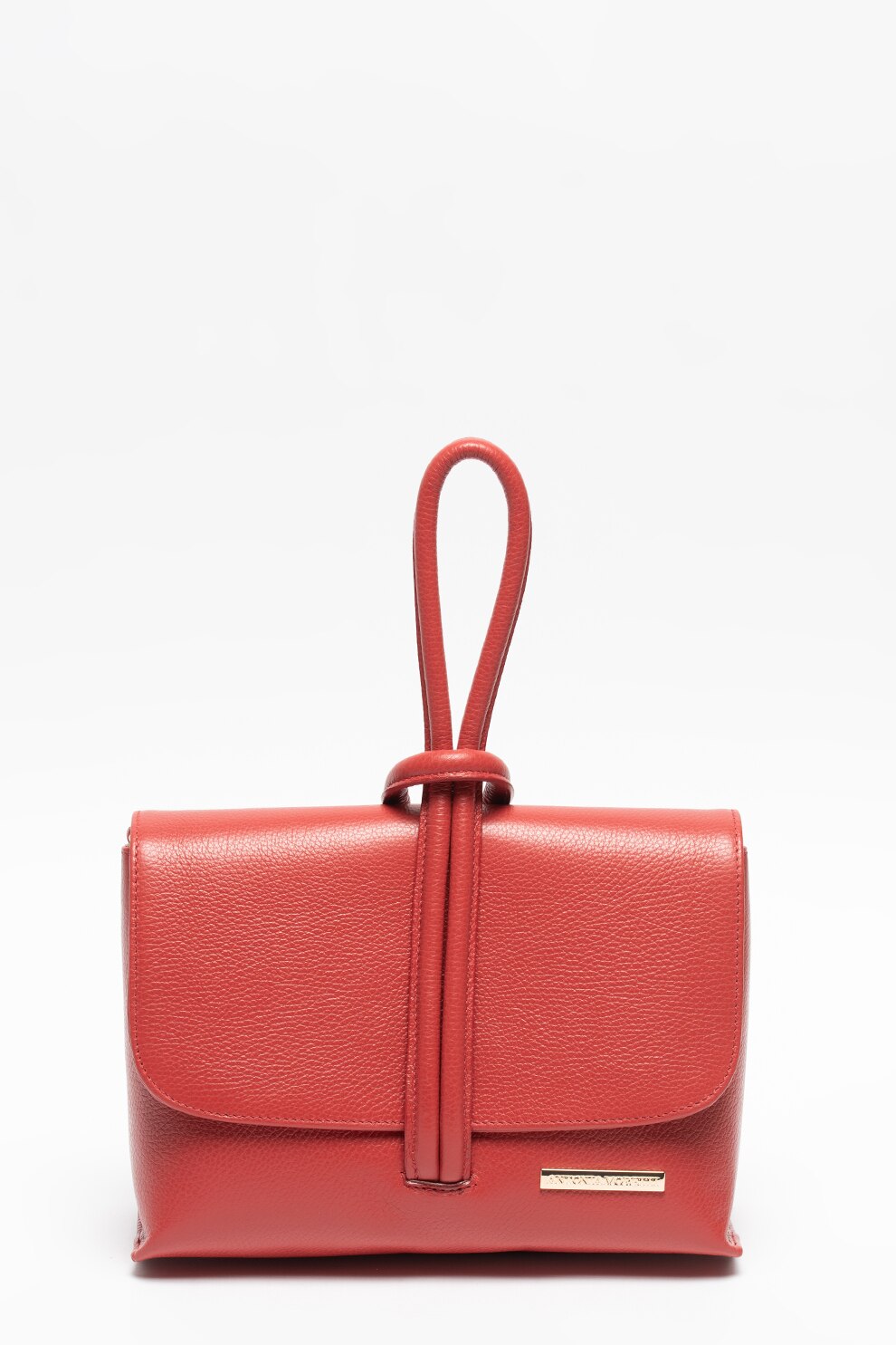 Antonia Moretti, Geanta crossbody de piele cu clapa, Rosu inchis