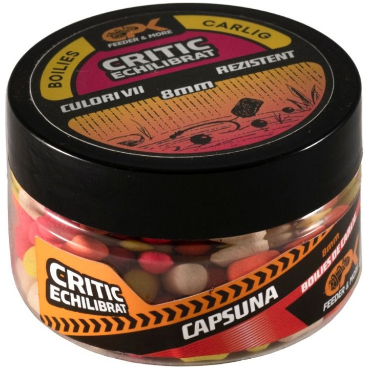 Pelete de carlig flotante Feeder Critic Echilibrate CPK aroma Capsuna, 8mm, 30gr
