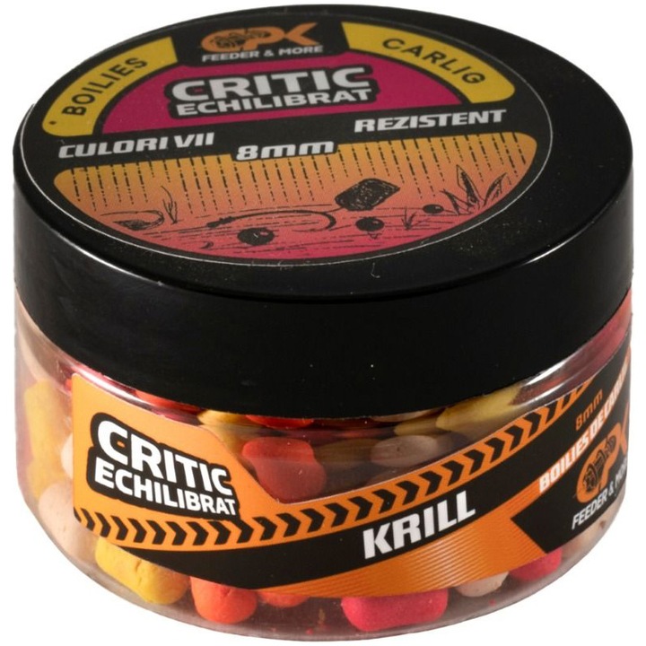 Pelete de carlig flotante Feeder Critic Echilibrate CPK aroma Krill, 8mm, 30gr