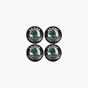 Set 4 capace roti 65mm Skoda compatibil/inlocuitor janta aliaj negru/verde Set 4 capace roti 65mm Skoda compatibil/inlocuitor janta aliaj negru/verde