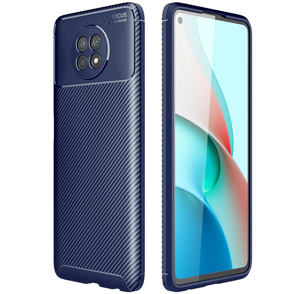 Husa pentru Xiaomi Redmi Note 9T Armored Carbon Fiber Blue