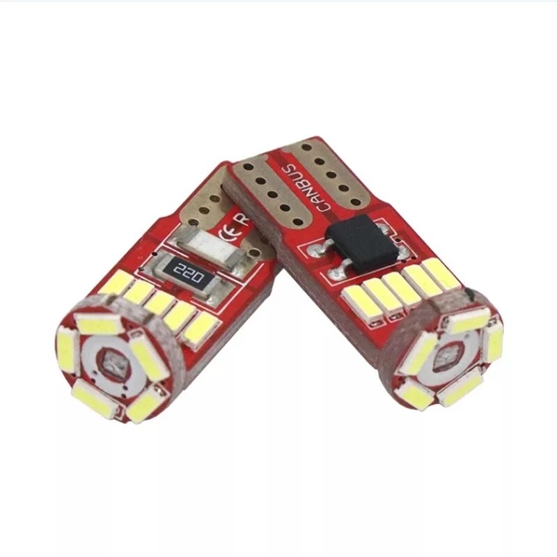 Set 2 leduri t10 w5w canbus 12v , lumina alba 6000k , premium