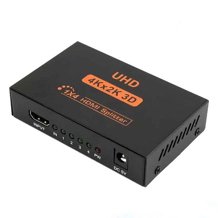 Splitter video HDMI SeLgurFos, 4K x 2K 3D, 1x4 HDMI, HD 1080, Negru