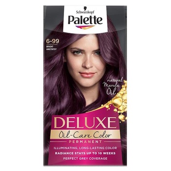Vopsea de par permanenta Palette Deluxe Oil-Care 6-99 Ametist Luminos,135 ml Vopsea de par permanenta Palette Deluxe Oil-Care 6-99 Ametist Luminos,135 ml
