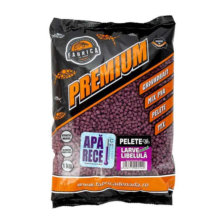 Пелети Nada Factory, 4 мм, Ларви на водни кончета, 1 кг