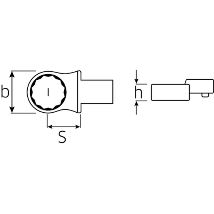 Cap inelar cheie dinamometrica, Stahlwille 732/40 32, prindere 14x18 mm, deschidere 32 mm