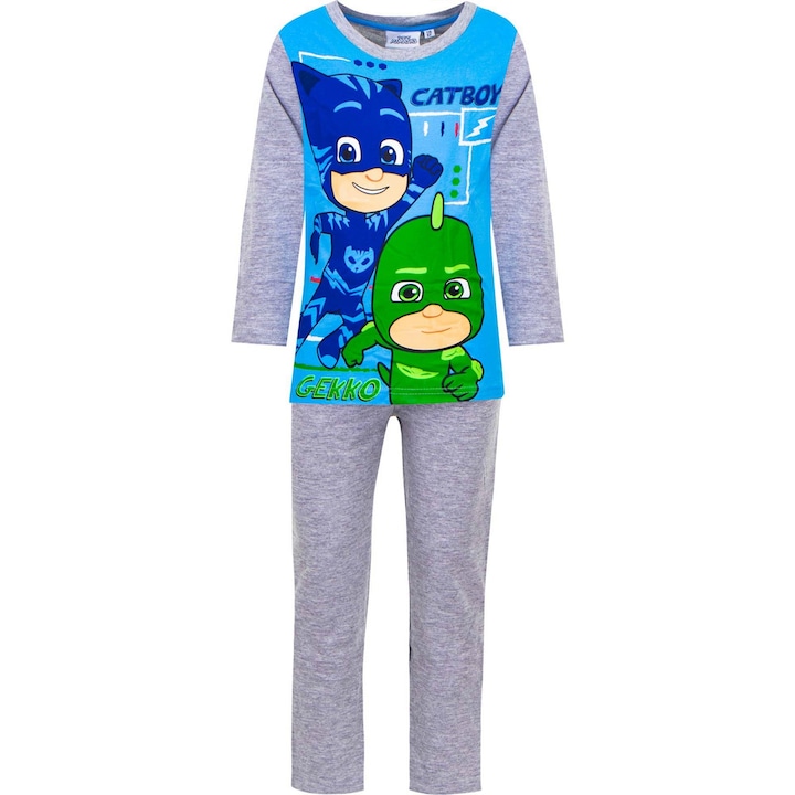 Pijamale lungi Pj Masks - Eroii in pijamale, Gri, 98 CM