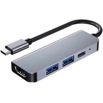 Hub 4-in-1 USB C SeLgurFos, HDMI 4K, 100W, USB 3.0, mufa USB 2.0, Negru/Gri Hub 4-in-1 USB C SeLgurFos, HDMI 4K, 100W, USB 3.0, mufa USB 2.0, Negru/Gri