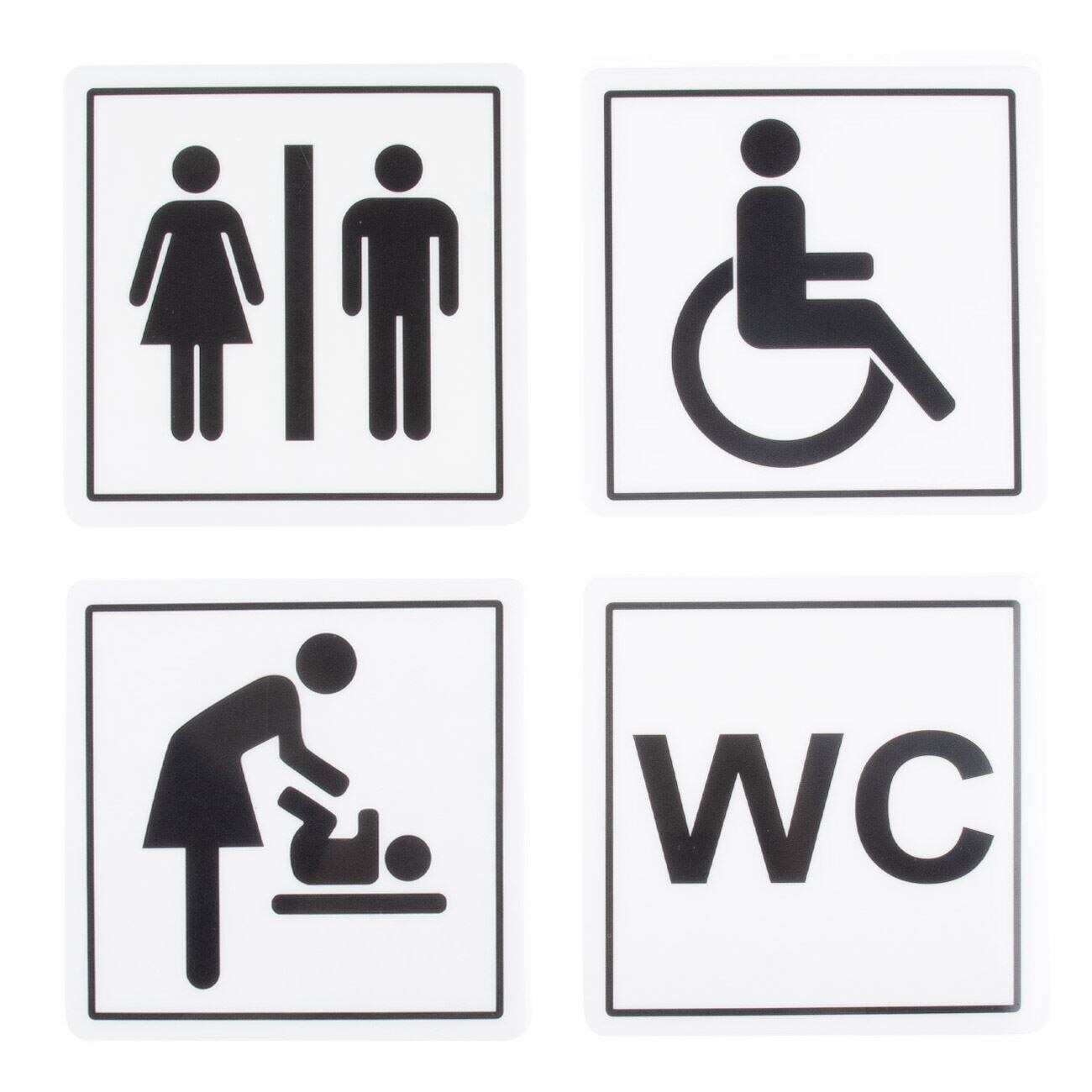 Set 4 autocolante, Zola®, pentru toaleta, 12x12 cm