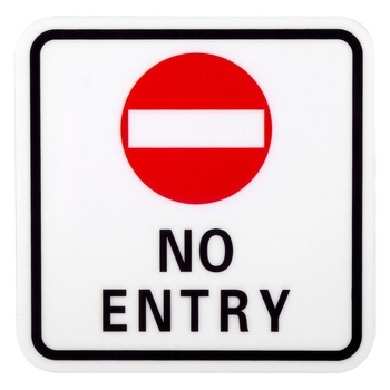 Indicator autocolant, Zola®, ' No entry' 14x14 cm Indicator autocolant, Zola®, ' No entry' 14x14 cm