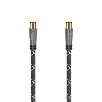 Cablu coaxial Hama 205070, 1.5 metri, alb, 120 dB Cablu coaxial Hama 205070, 1.5 metri, alb, 120 dB