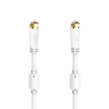 Cablu coaxial Hama 205252, 3 metri, alb Cablu coaxial Hama 205252, 3 metri, alb