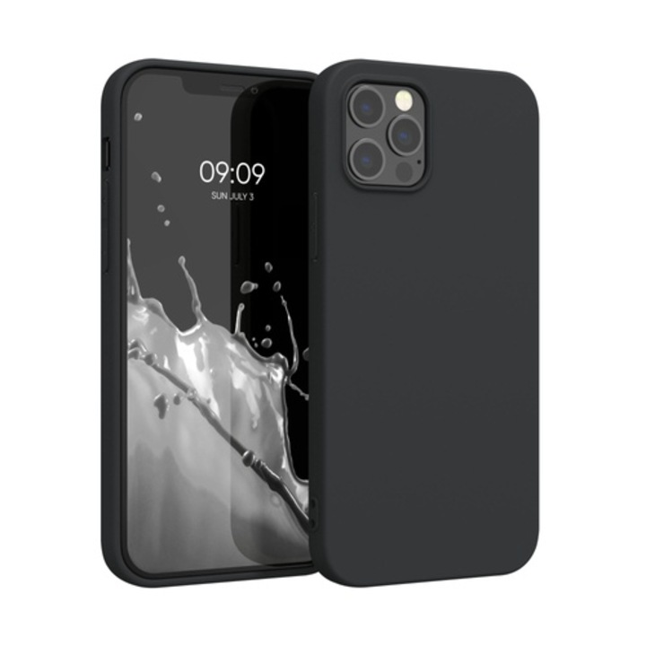 Telefontok Apple iPhone 12 Pro Max készülékhez, szilikon, fekete, 53940.47