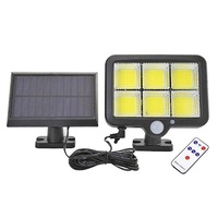 lampa solara de perete klausstech6 compartimente luminoase incarcare solara 260 lumeni senzor de miscare baterie de 1200mah ajustare la 360 lumina alb-cald negru imagen 5_0_
0