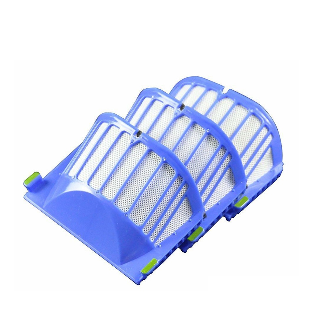 Set 3 filtre pentru aspiratoare iRobot, Toni, FF142, Plastic, Albastru