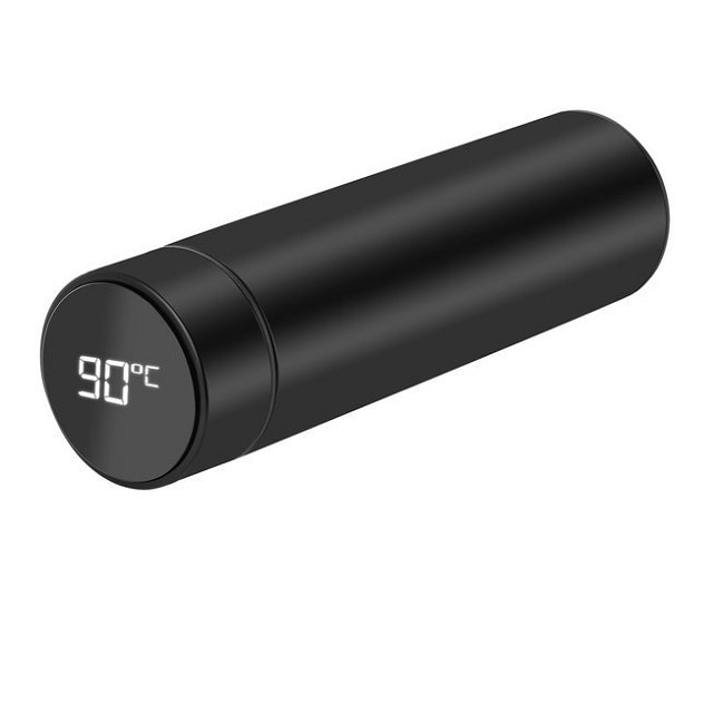 Termos cu Afisaj 500 ml, otel inoxidabil, negru