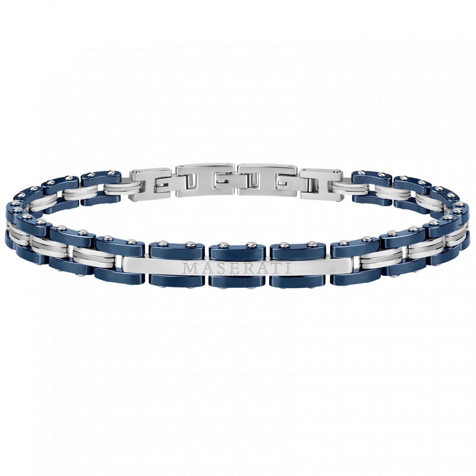 Bratara Maserati JM219AQH15, Argintiu, Albastru