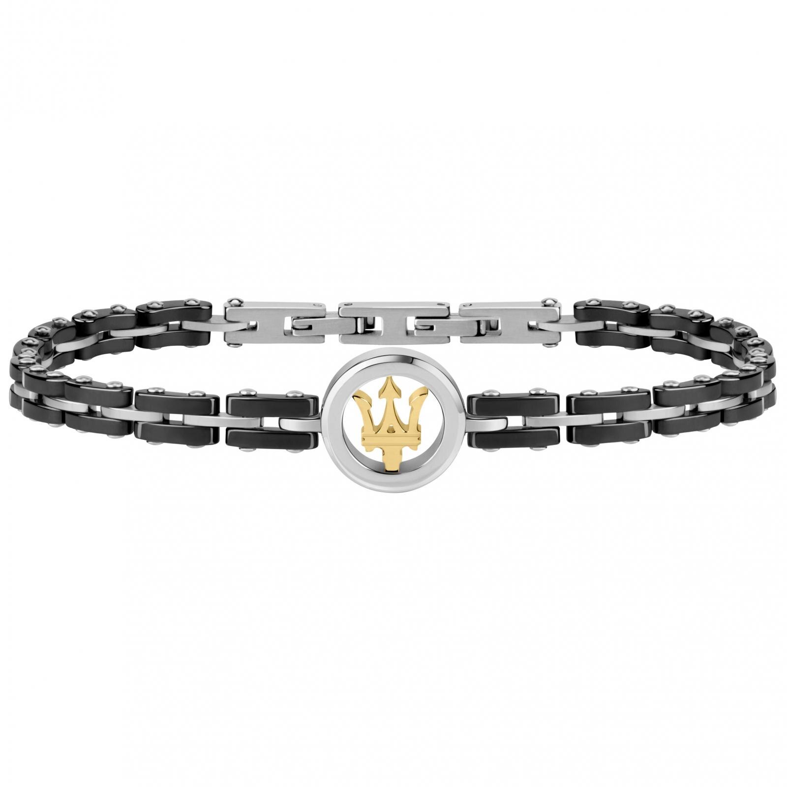 Bratara Maserati JM219AQH12, Argintiu, Negru