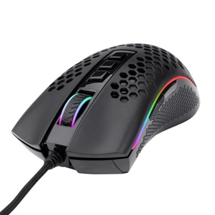 Mouse gaming Redragon Storm Elite, structura Honeycomb, iluminare RGB, Negru