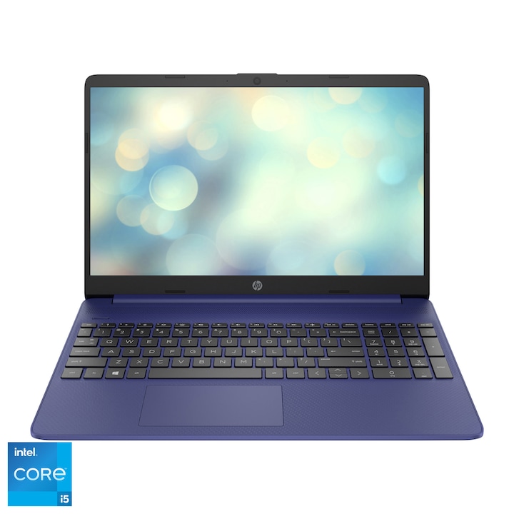 Лаптоп HP 15s-fq2017nq, Intel® Core™ i5-1135G7, 15.6", 8GB, SSD 256GB, Intel® Iris® Xᵉ Graphics, Free DOS, Indigo Blue
