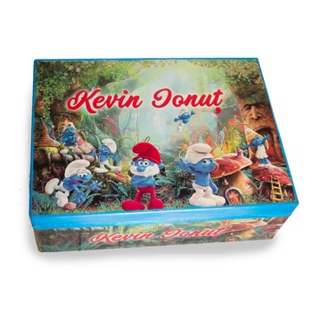 Cutie lemn trusou botez Strumfi Cutie lemn trusou botez Strumfi