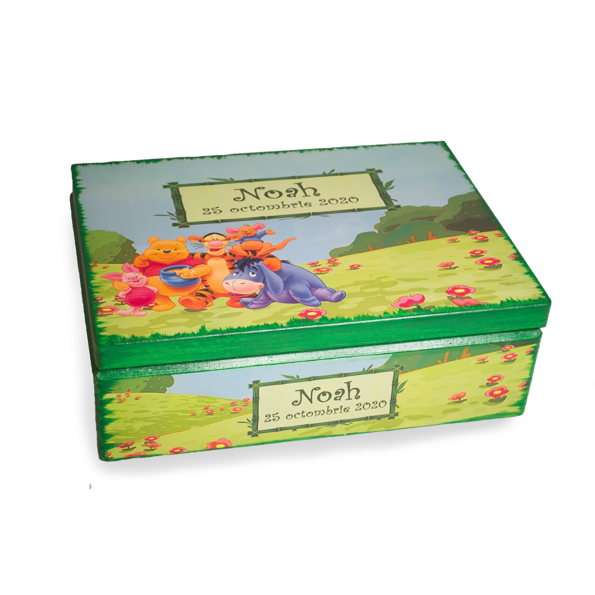 Cutie lemn trusou botez Winnie