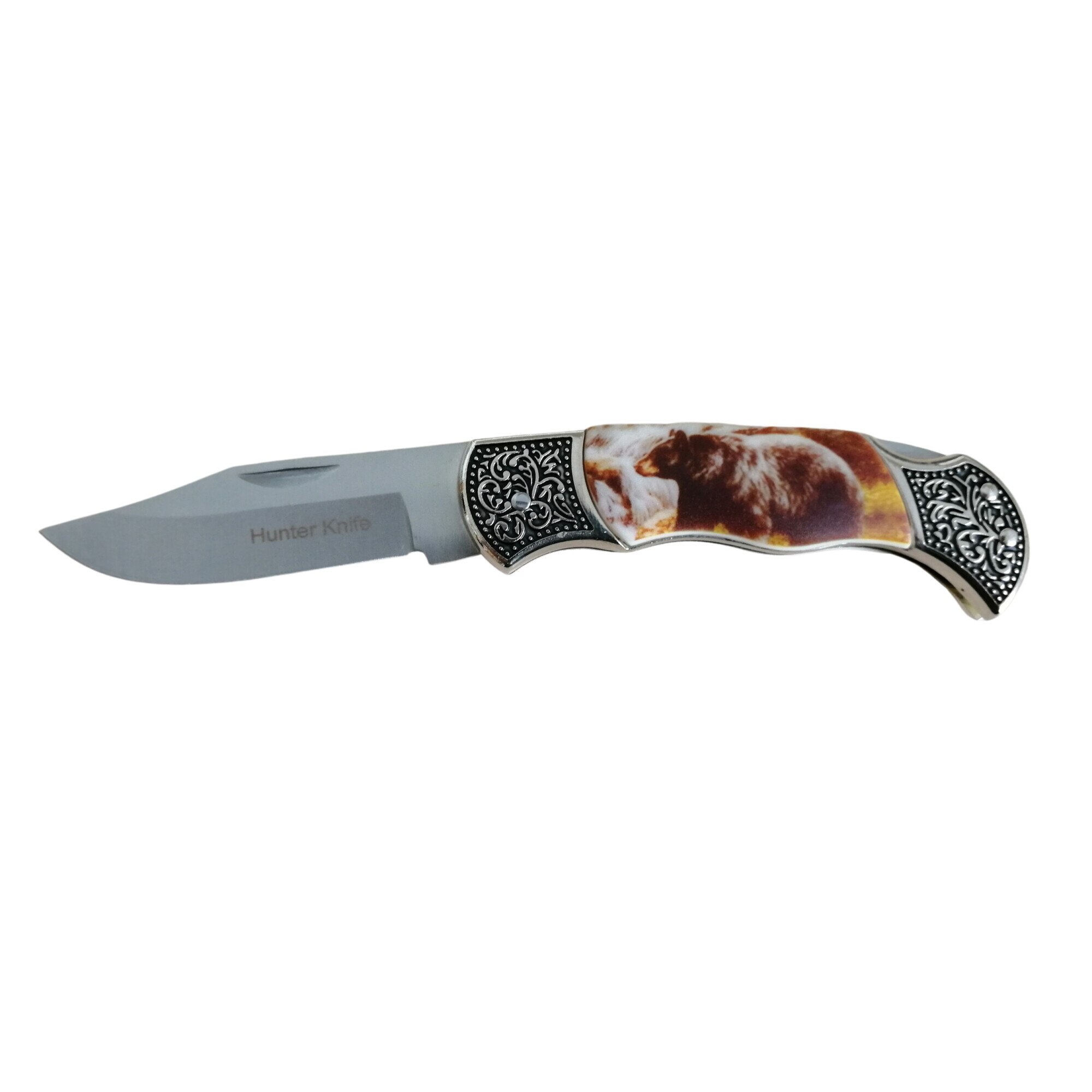 Cutit-briceag, otel inoxidabil, Wild Bear, 18.5 cm, argintiu