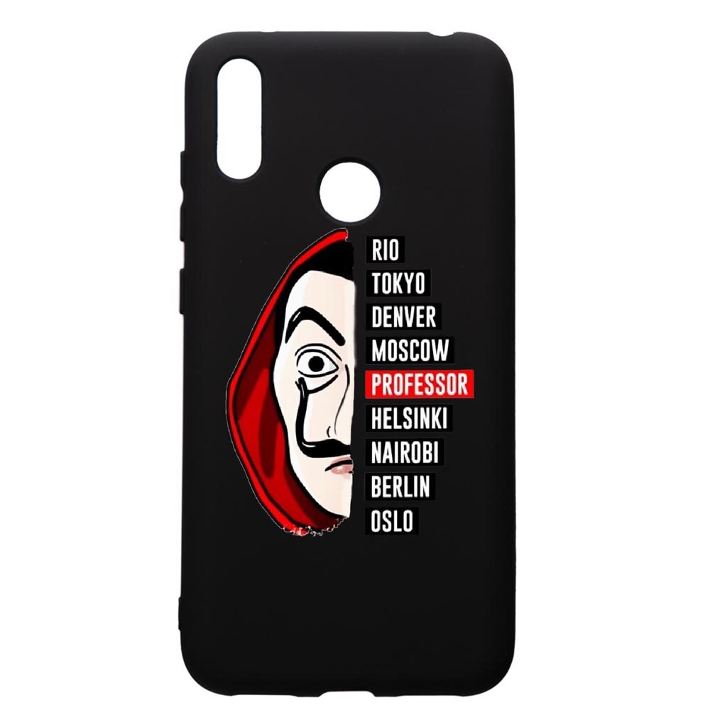 Husa de protectie Huawei Y7 2019, La Casa De Papel, silicon, cu interiorul din material textil, protectie camera, PB302
