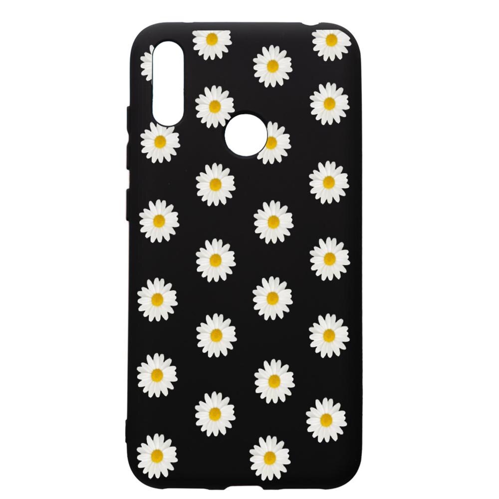 Husa de protectie Huawei Y7 2019, Happy Flowers, silicon, cu interiorul din material textil, protectie camera, PB513