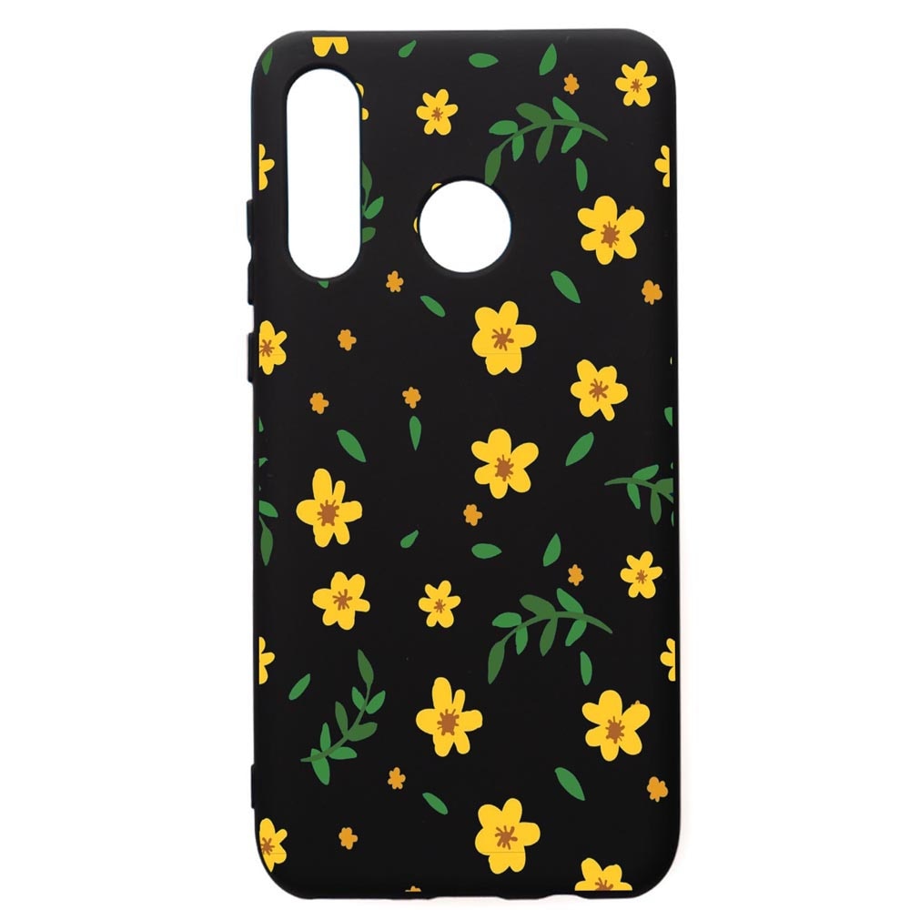 Husa de protectie Huawei P30 Lite, Littel Yellow Flowers, silicon, cu interiorul din material textil, protectie camera, PB696