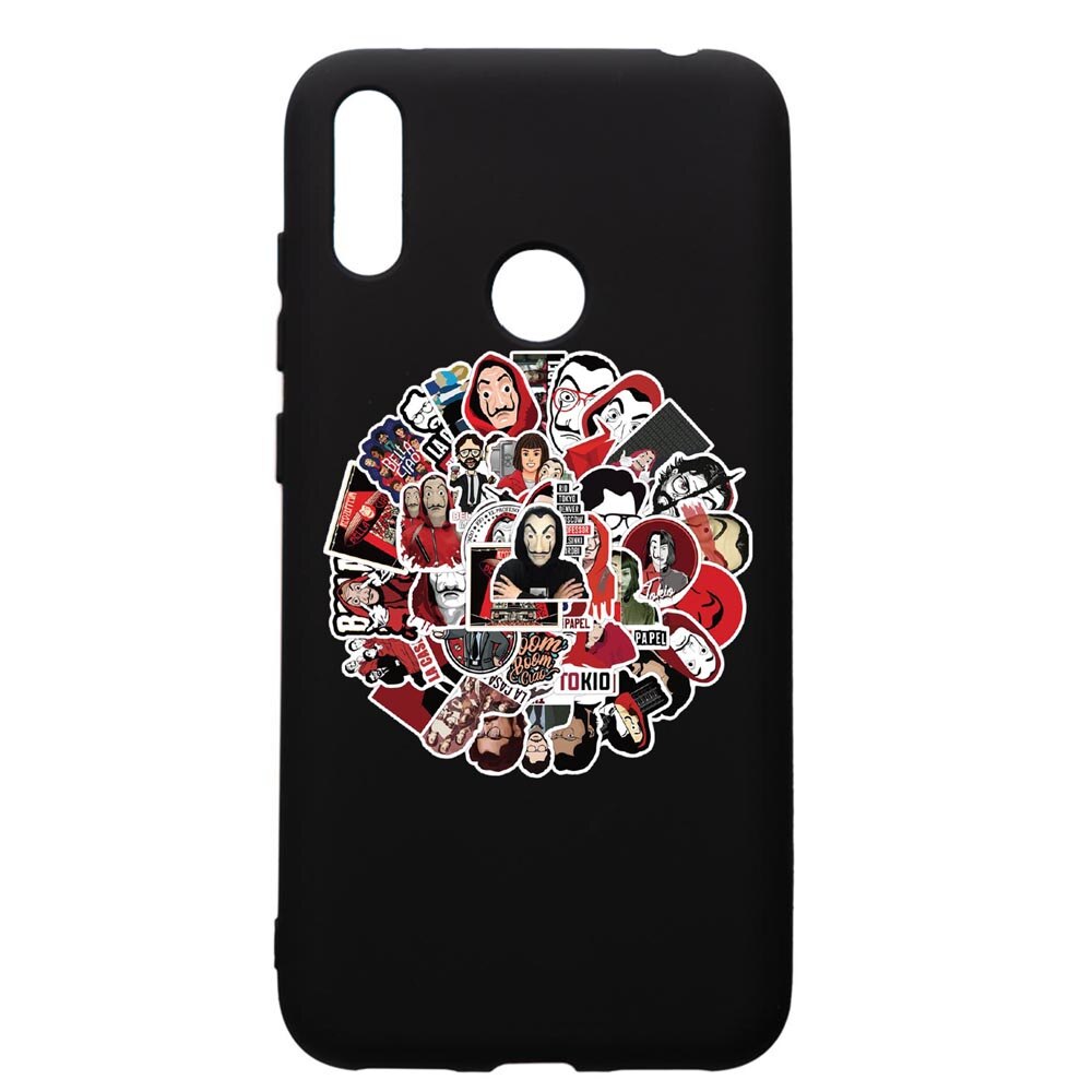 Husa de protectie Huawei Y7 2019, La Casa De Papel, silicon, cu interiorul din material textil, protectie camera, PB715