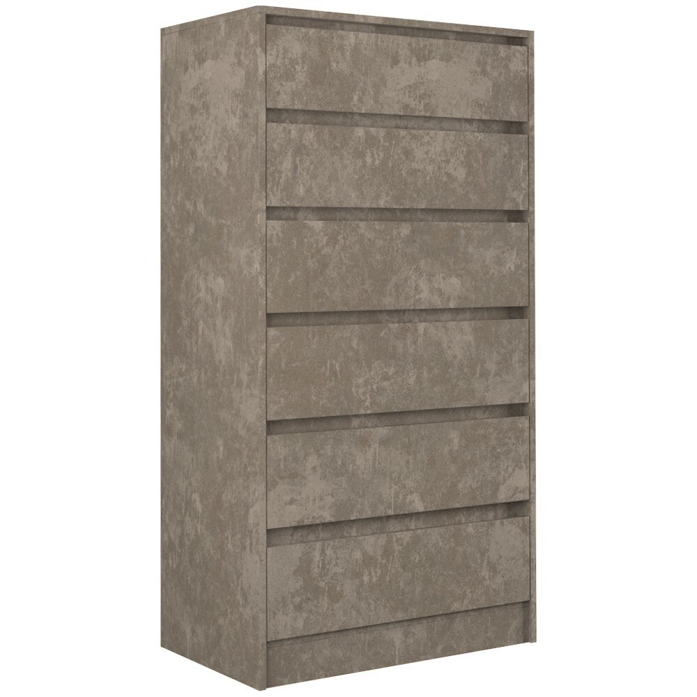 Comoda Arosa K6, 6 sertare, 70x43x139, gri beton