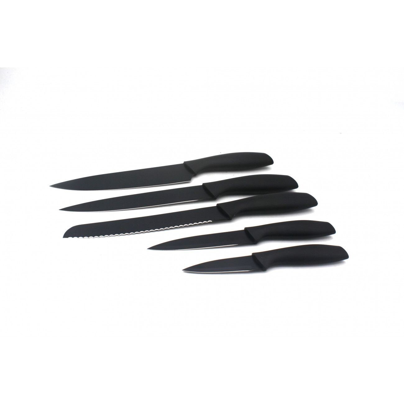 Set cutite 5 piese Voltz V51633B5B, Acoperire antiaderenta, Otel, Negru