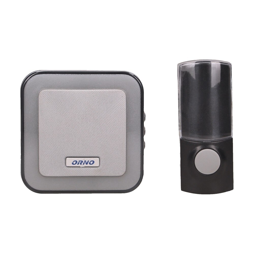 Sonerie wireless ENKA DC ORNO OR-DB-AT-137, 230V, 100 m, 50-80 db, sistem de invatare, IP44, gri/negru