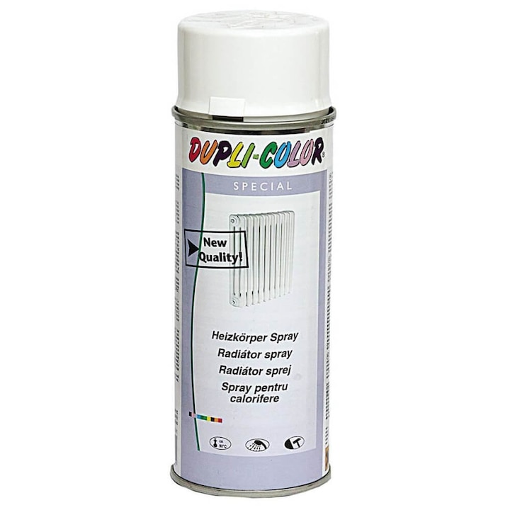 Vopsea Spray Alba Dupli-Color, 200 ml, Pentru Calorifere