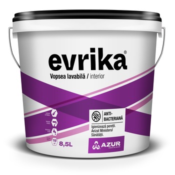 Vopsea lavabila Evrika antibacteriana Azur 8.5L