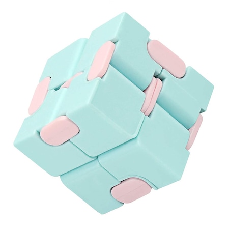 Cub antistres, Fidget Toy, Infinity Magic Cube, albastru-roz, 4x4x4 cm, G-Mark®