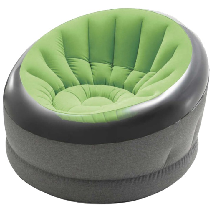 Intex Empire Felfújható fotel, 112x109x69 cm, Zöld/Fekete