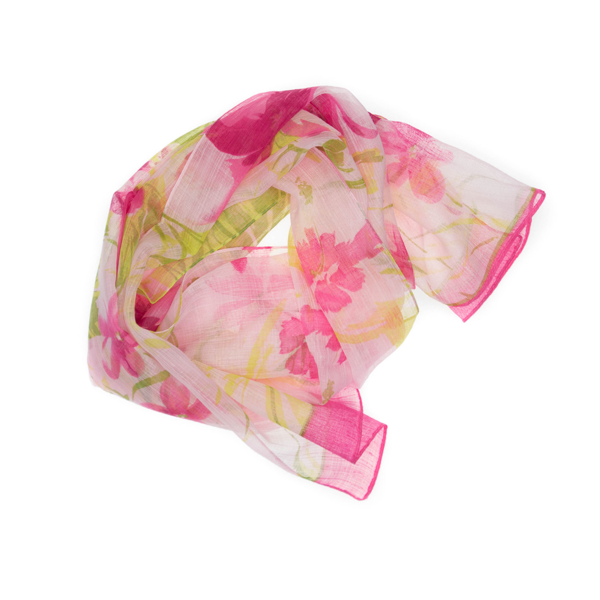 Esarfa, de dama, Buticcochet, Roz cu imprimeu floral, 50x160 cm - ES519