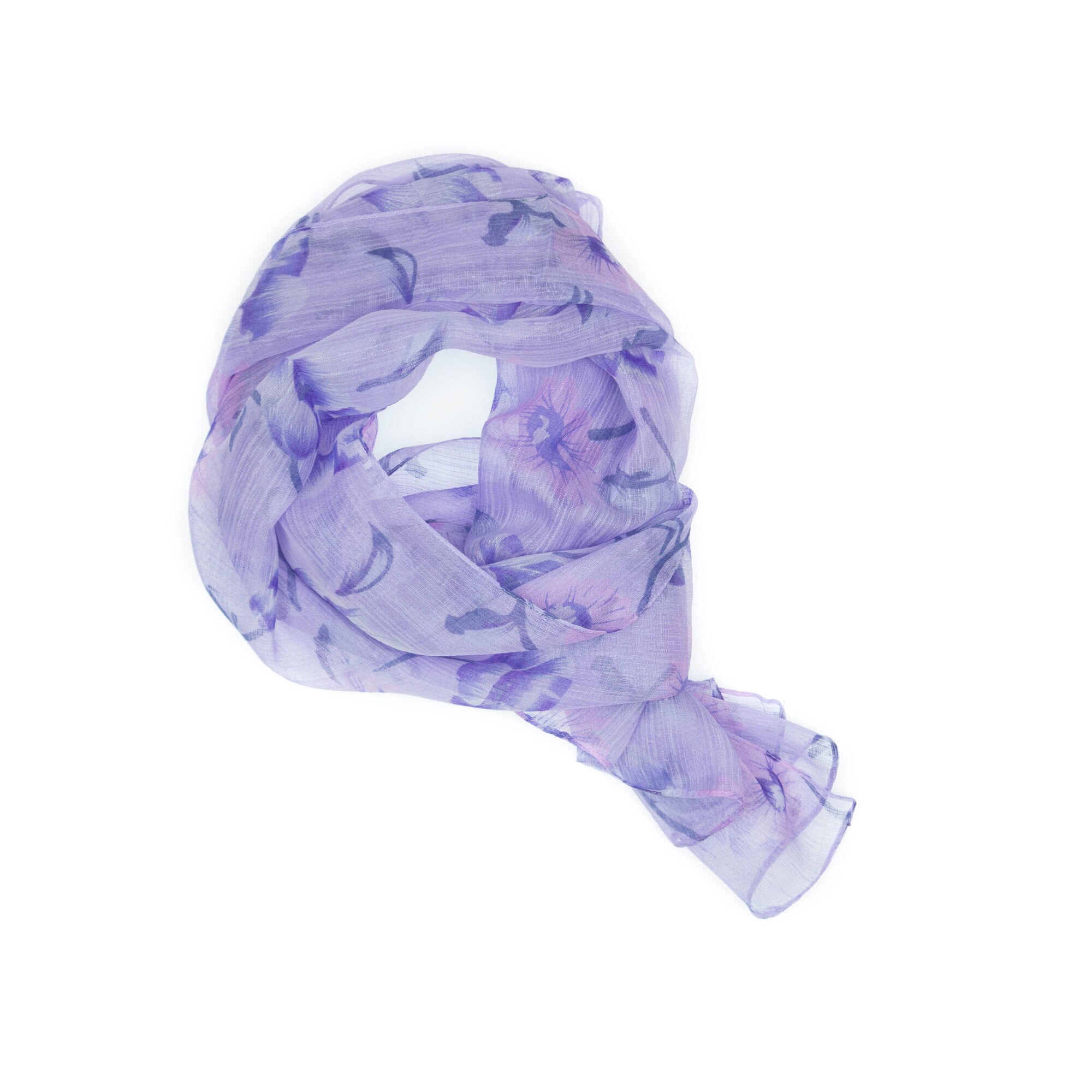 Esarfa, de dama, Buticcochet, Mov cu imprimeu floral, 50x160 cm - ES521