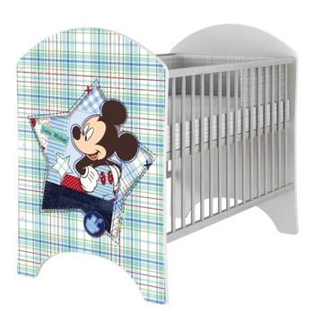 Patut pentru bebelusi IGlobal, Disney, Mickey, cu saltea, 120x60 cm, Alb/Multicolor Patut pentru bebelusi IGlobal, Disney, Mickey, cu saltea, 120x60 cm, Alb/Multicolor