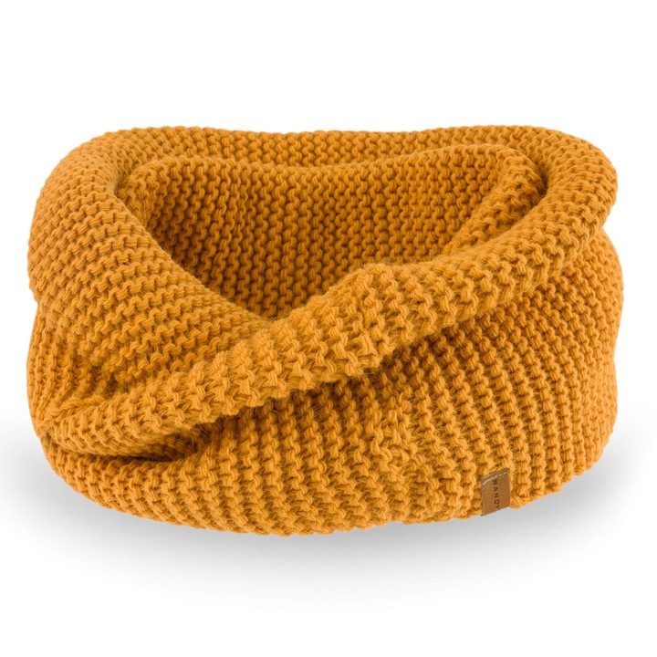 Fular circular Nandy pentru femei, Mustar, 14603-MIODOWY