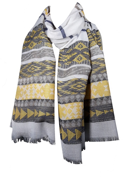 Női sál, sokszínű, absztrakt mintás, 70/180cm méretben