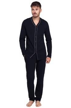 Pijamale barbati, Sofiaman, clasica, descheiata in nasturi, buzunare, pantaloni si maneci lungi, model uni Pijamale barbati, Sofiaman, clasica, descheiata in nasturi, buzunare, pantaloni si maneci lungi, model uni