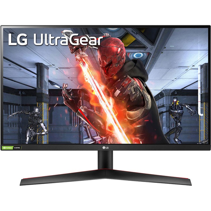 Monitor Gaming UltraGear LED IPS LG 27", QHD, 1ms, 144Hz, G-Sync Compatible, FreeSync, DisplayPort, HDMI,Vesa, Negru, 27GN800