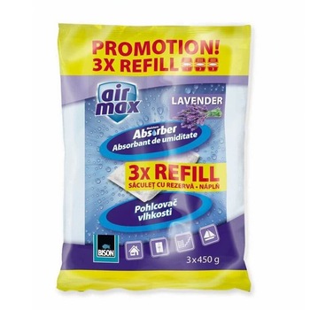 Rezerve Absorbant Umiditate Bison Air Max, 450 g, 3 Buc/Set, Lavanda Rezerve Absorbant Umiditate Bison Air Max, 450 g, 3 Buc/Set, Lavanda
