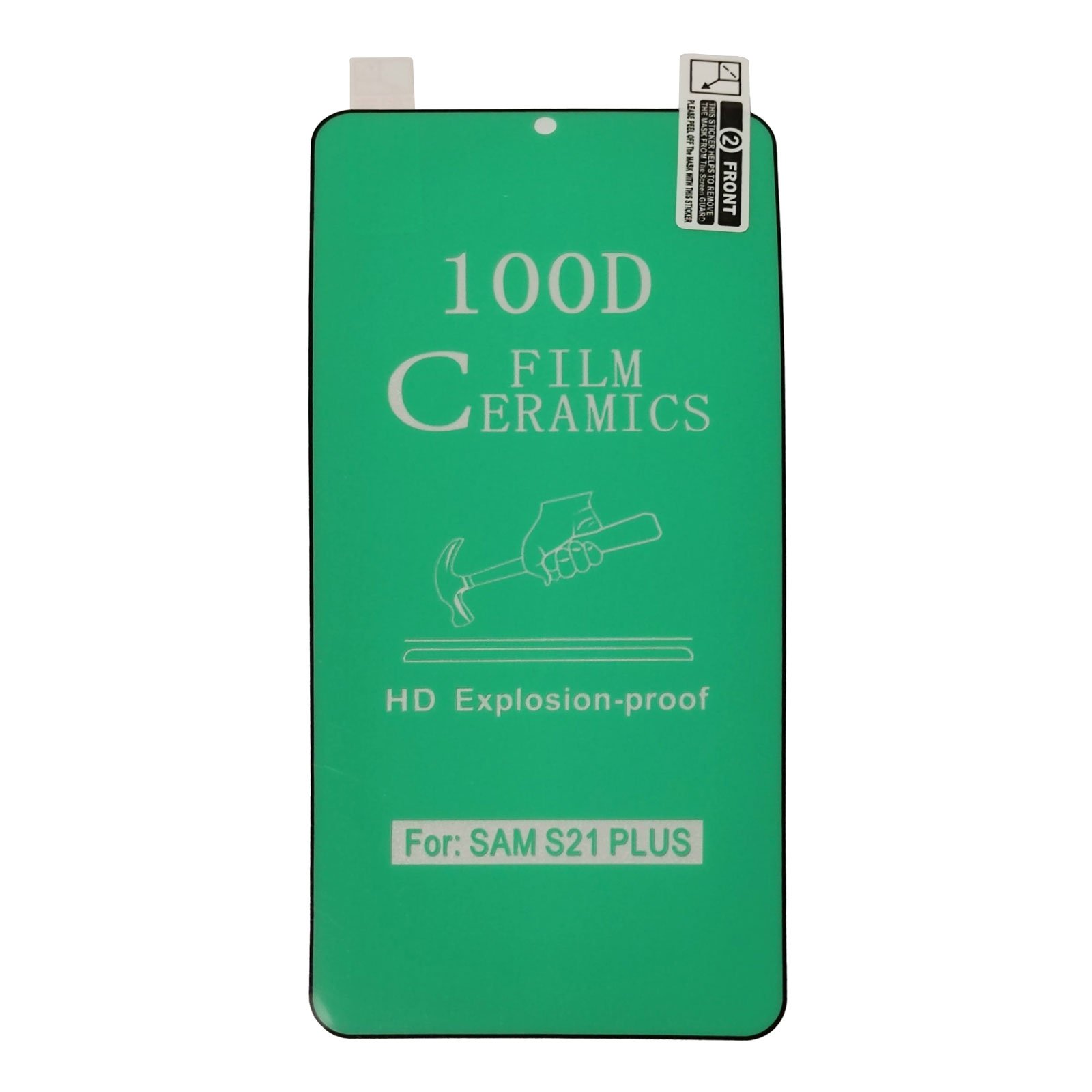 Folie ceramica flexibila compatibila cu Samsung Galaxy S21 Plus, 3D Negru, FULL SCREEN, Full Glue, Antisoc, Viceversa