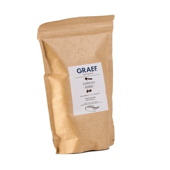 Cafea Espresso Graef, Roma, 500 g, proaspat prajita, 43% Arabica, 57% Robusta, gust condimentat, gust intens, gourmet Cafea Espresso Graef, Roma, 500 g, proaspat prajita, 43% Arabica, 57% Robusta, gust condimentat, gust intens, gourmet