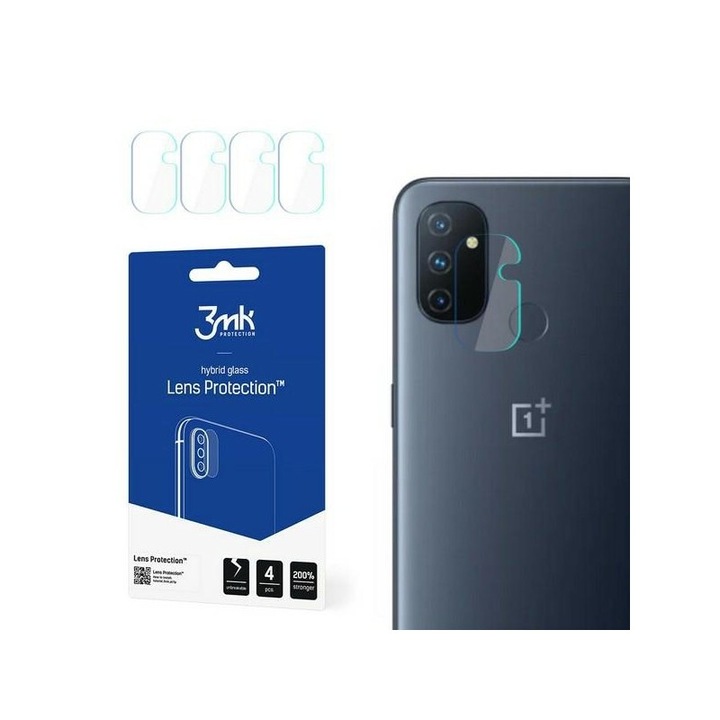 Folie Sticla Nano Glass 3mk Pentru Camera Pentru Oneplus Nord N100, Transparenta, 4 Buc In Pachet