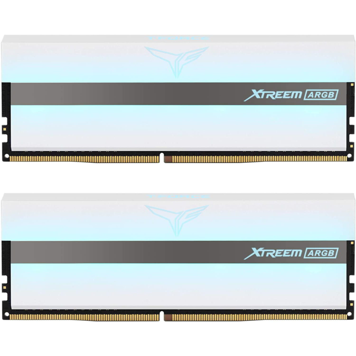 Памет TeamGroup T-Force Xtreem, ARGB, 32GB (2x16GB), DDR4, 3200MHz, CL16 1.35V, Двуканален комплект, Бял